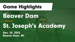 Beaver Dam  vs St. Joseph's Academy Game Highlights - Dec. 29, 2023
