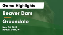 Beaver Dam  vs Greendale  Game Highlights - Nov. 30, 2019