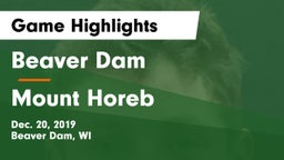 Beaver Dam  vs Mount Horeb  Game Highlights - Dec. 20, 2019