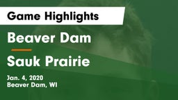 Beaver Dam  vs Sauk Prairie  Game Highlights - Jan. 4, 2020