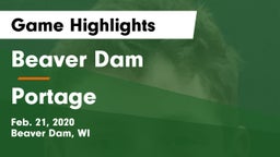 Beaver Dam  vs Portage  Game Highlights - Feb. 21, 2020