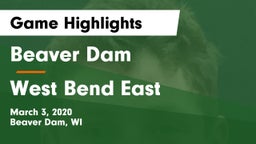 Beaver Dam  vs West Bend East  Game Highlights - March 3, 2020