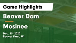Beaver Dam  vs Mosinee  Game Highlights - Dec. 19, 2020