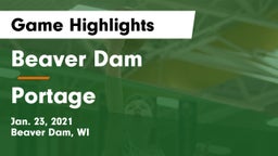 Beaver Dam  vs Portage  Game Highlights - Jan. 23, 2021