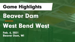 Beaver Dam  vs West Bend West  Game Highlights - Feb. 6, 2021