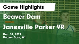 Beaver Dam  vs Janesville Parker VR Game Highlights - Dec. 31, 2021