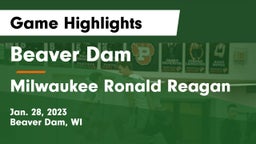 Beaver Dam  vs Milwaukee Ronald Reagan  Game Highlights - Jan. 28, 2023