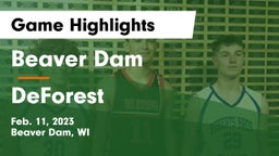 Beaver Dam  vs DeForest  Game Highlights - Feb. 11, 2023