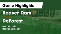 Beaver Dam  vs DeForest  Game Highlights - Dec. 22, 2023