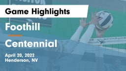 Foothill  vs Centennial Game Highlights - April 20, 2022