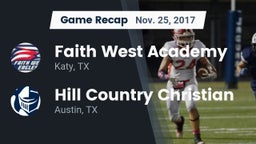 Recap: Faith West Academy  vs. Hill Country Christian  2017