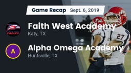 Recap: Faith West Academy  vs. Alpha Omega Academy  2019