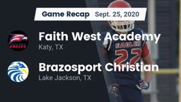 Recap: Faith West Academy  vs. Brazosport Christian  2020