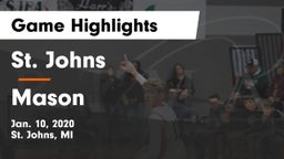 St. Johns  vs Mason  Game Highlights - Jan. 10, 2020