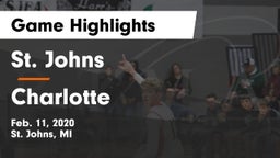 St. Johns  vs Charlotte  Game Highlights - Feb. 11, 2020