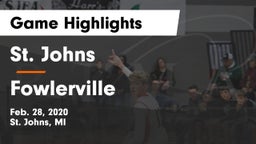 St. Johns  vs Fowlerville  Game Highlights - Feb. 28, 2020