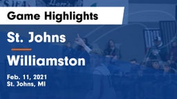 St. Johns  vs Williamston  Game Highlights - Feb. 11, 2021