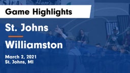 St. Johns  vs Williamston  Game Highlights - March 2, 2021