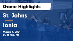 St. Johns  vs Ionia  Game Highlights - March 4, 2021