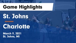 St. Johns  vs Charlotte  Game Highlights - March 9, 2021