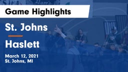 St. Johns  vs Haslett  Game Highlights - March 12, 2021