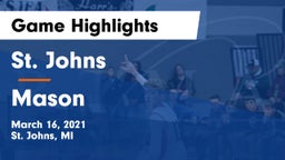 St. Johns  vs Mason  Game Highlights - March 16, 2021