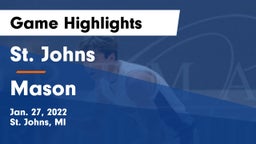 St. Johns  vs Mason  Game Highlights - Jan. 27, 2022
