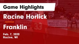 Racine Horlick vs Franklin  Game Highlights - Feb. 7, 2020