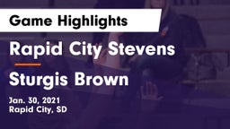 Rapid City Stevens  vs Sturgis Brown  Game Highlights - Jan. 30, 2021