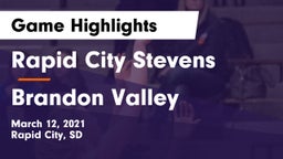 Rapid City Stevens  vs Brandon Valley  Game Highlights - March 12, 2021