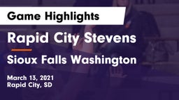 Rapid City Stevens  vs Sioux Falls Washington  Game Highlights - March 13, 2021