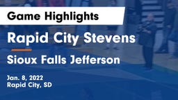 Rapid City Stevens  vs Sioux Falls Jefferson  Game Highlights - Jan. 8, 2022