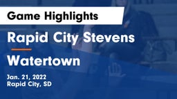Rapid City Stevens  vs Watertown  Game Highlights - Jan. 21, 2022