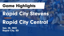 Rapid City Stevens  vs Rapid City Central  Game Highlights - Jan. 28, 2022