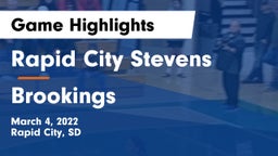 Rapid City Stevens  vs Brookings  Game Highlights - March 4, 2022