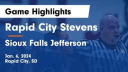 Rapid City Stevens  vs Sioux Falls Jefferson  Game Highlights - Jan. 6, 2024