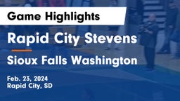 Rapid City Stevens  vs Sioux Falls Washington  Game Highlights - Feb. 23, 2024