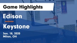 Edison  vs Keystone  Game Highlights - Jan. 18, 2020