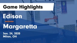 Edison  vs Margaretta  Game Highlights - Jan. 24, 2020