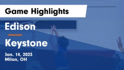 Edison  vs Keystone  Game Highlights - Jan. 14, 2023