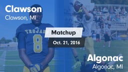 Matchup: Clawson  vs. Algonac  2016