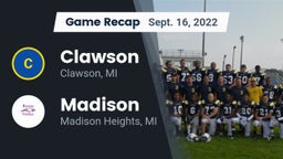 Recap: Clawson  vs. Madison 2022