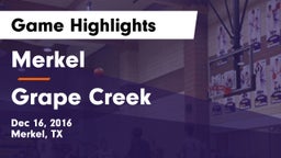 Merkel  vs Grape Creek  Game Highlights - Dec 16, 2016