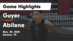 Guyer  vs Abilene  Game Highlights - Nov. 20, 2020