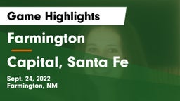 Farmington  vs Capital, Santa Fe Game Highlights - Sept. 24, 2022