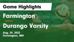 Farmington  vs Durango Varsity Game Highlights - Aug. 29, 2023