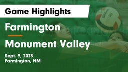 Farmington  vs Monument Valley Game Highlights - Sept. 9, 2023