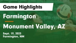Farmington  vs Monument Valley, AZ Game Highlights - Sept. 19, 2023
