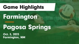 Farmington  vs Pagosa Springs Game Highlights - Oct. 3, 2023