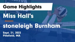 Miss Hall's  vs stoneleigh Burnham Game Highlights - Sept. 21, 2022